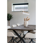 Vase décoratif en céramique blanche mate avec pampa séchée, H26 cm