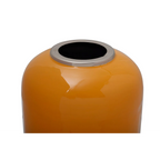 Vase Art Deco 200 Gelb Silber un vase sphérique orange brillant avec bord en argent