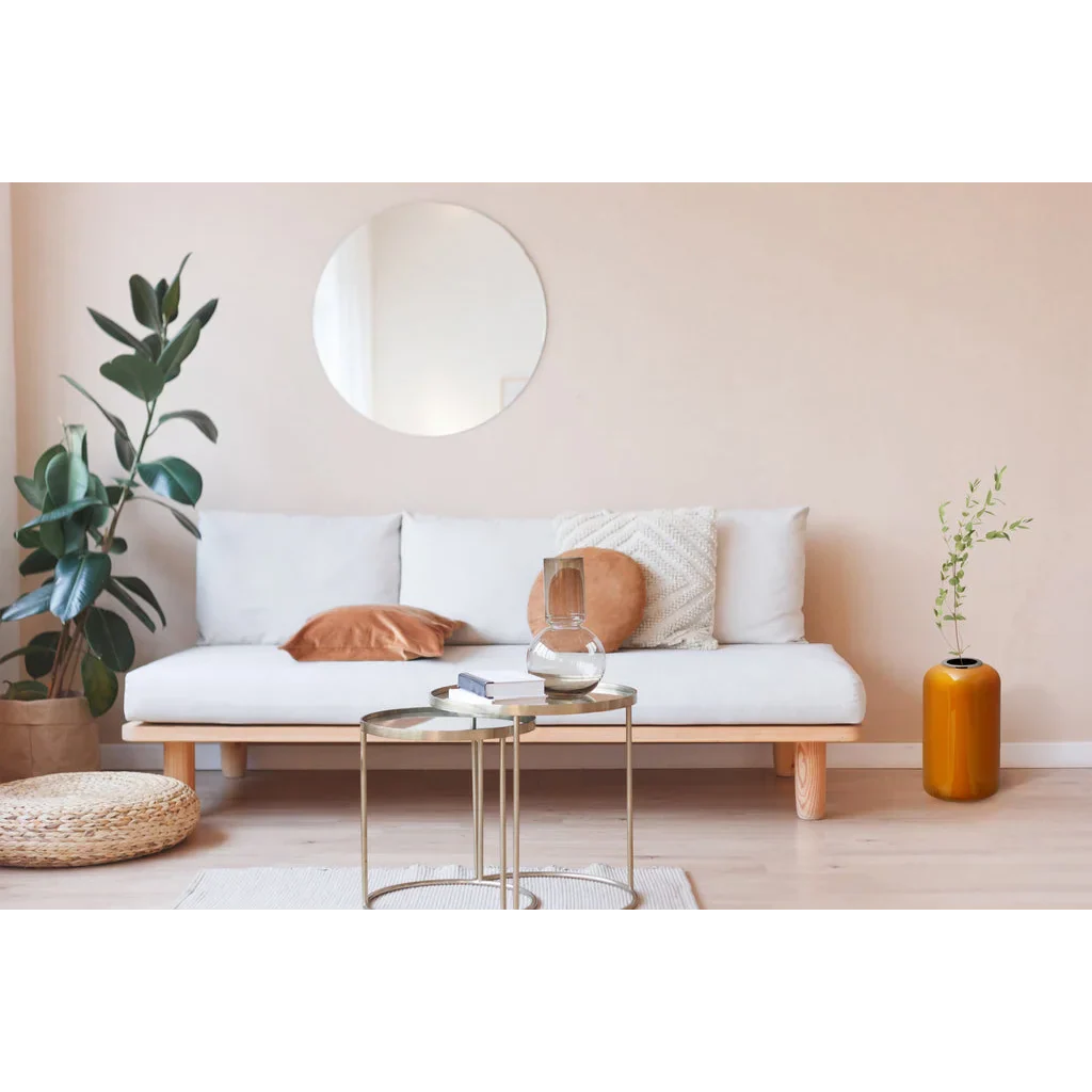 Jour de lit clair avec cadre en bois simple pour Vase Art Deco 200 Gelb Silber