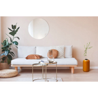 Jour de lit clair avec cadre en bois simple pour Vase Art Deco 200 Gelb Silber