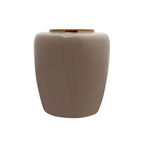 Vase Art Deco 100 Taupe Gold, vase moderne beige avec bordure dorée