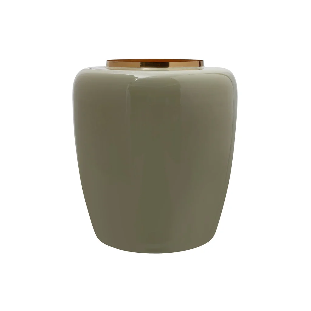 Vase Artisse 100 Mint / Gold, urn beige ou vert clair avec anneau doré en haut