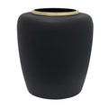 Vase Art Deco 2000 Schwarz Gold, vase noir avec bordure dorée, décoration élégante