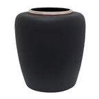 Urne matte noire avec bordure en argent poli dans Vase Art Deco 2000 Schwarz / Roségold