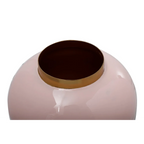 Vase Art Deco 330 Hellrosa / Gold en métal glossy rose avec ornement gold autour