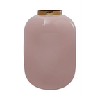 Vase Art Deco 330 Hellrosa / Gold, vase brillant rose clair arrondi avec bord en or