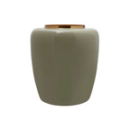 Vase Art Deco 100 Mint Gold en céramique gris clair avec bord en or