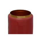 Vase Art Deco 430 Koralle Gold, cylindre rouge avec bordure or, décoration élégante