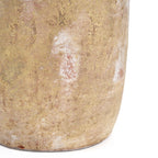 Vase décoratif en terre cuite patinée crème, forme jarre H30 cm