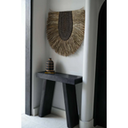 Vase décoratif en terre cuite et rotin noir 24 cm