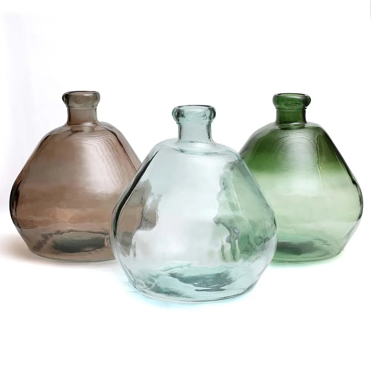 Vase décoratif en verre recyclé bleu H50 cm