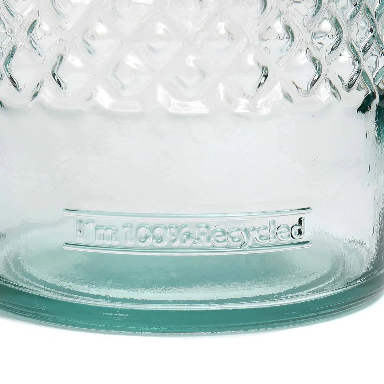 Vase décoratif en verre recyclé motif losange – H22 cm