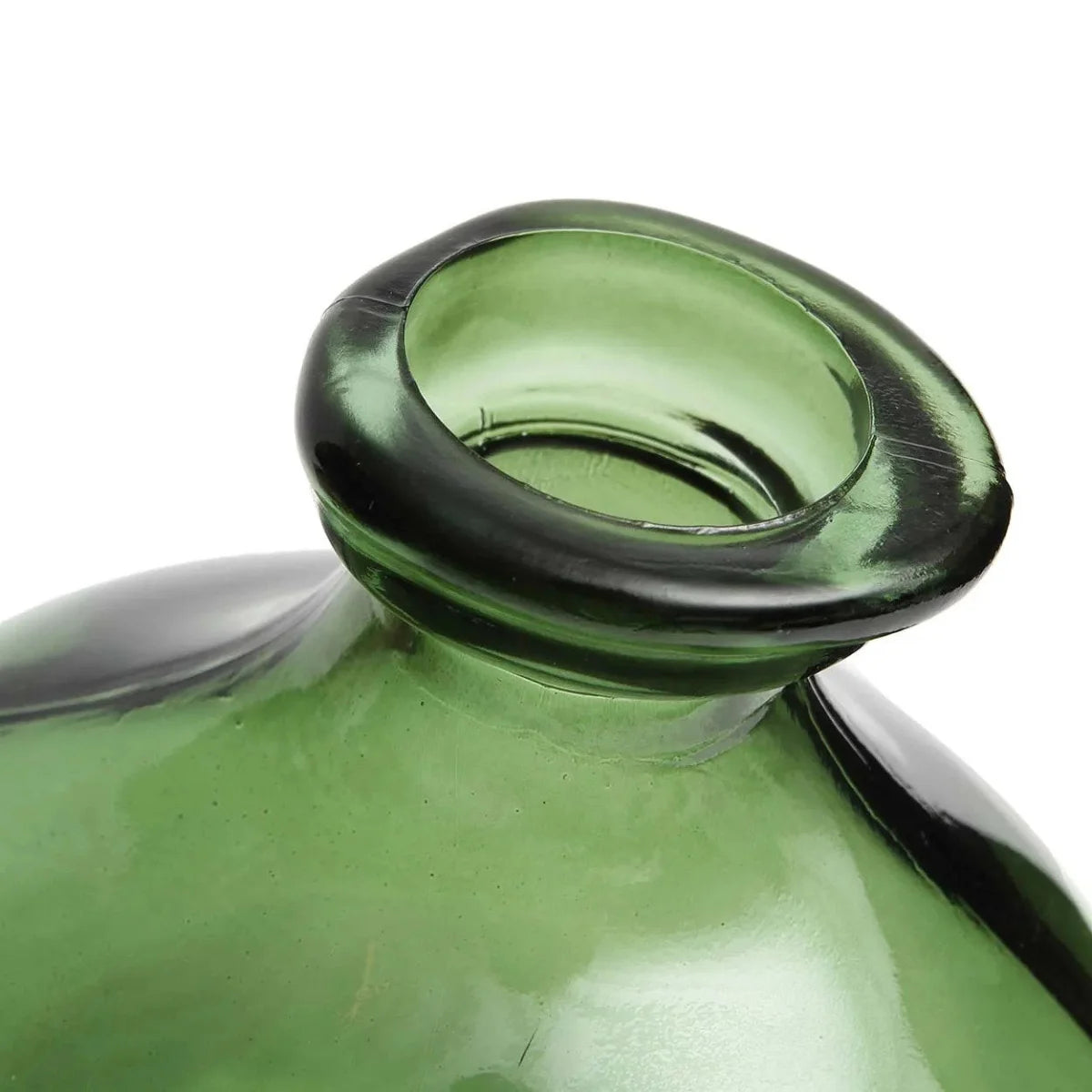 Vase décoratif en verre recyclé vert 18 cm organique
