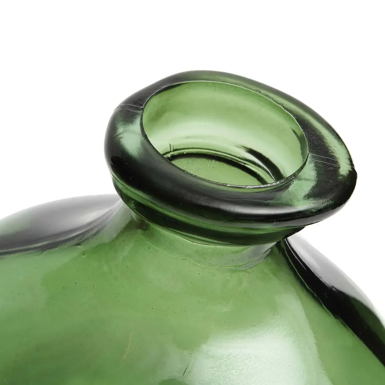 Vase décoratif en verre recyclé vert 18 cm organique