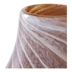 Vase en verre soufflé marron marbré translucide à col étroit, H23 cm