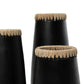 Trois vases noirs avec ruban de raffia, mode d’emploi Le Vase Furtif L