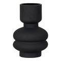 Vase organique noir en noir mat texturé et bulbous H22 cm diamètre 15 cm