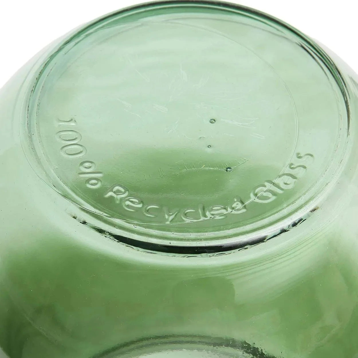 Fond de jarre en verre vert recyclé pour Vase ovale en verre vert dégradé H23 cm