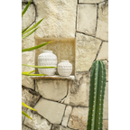 Vases ronds en terre cuite effet béton gris avec motif texturé, décoration intérieure