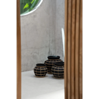 Vase rond en terre cuite et rotin noir naturel 33 cm