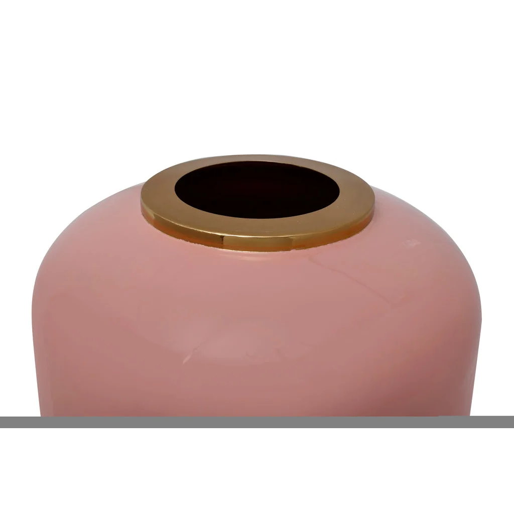 Vase rose clair avec bord en or dans le style Art Deco Bodenvase Art Deco 180 Rosa Gold