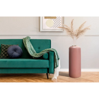 Canapé en velours vert teal avec coussins décoratifs et couverture verte pour Bodenvase Art Deco 180 Rosa Gold