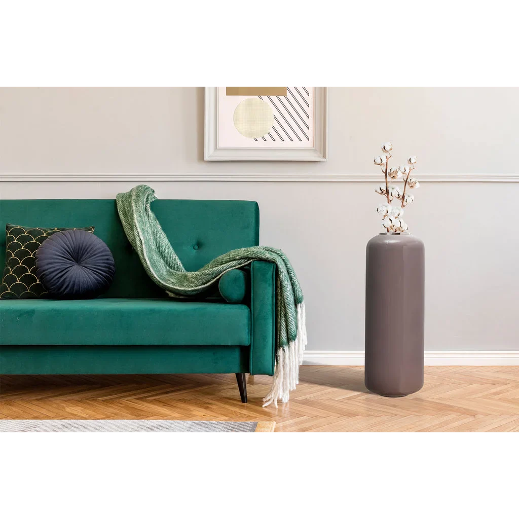 Canapé en velours vert émeraude avec dossier capitonné dans le Bodenvase Art Deco 190 Grau Silber