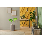 Vase Art Deco 250 Taupe / Gold avec deux grandes feuilles vertes en forme de cœur