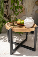 Table d’appoint rond en bois pour le produit Le Vase Tendance - Béton - S