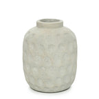 Vase en terre cuite béton motif contemporain H22 cm