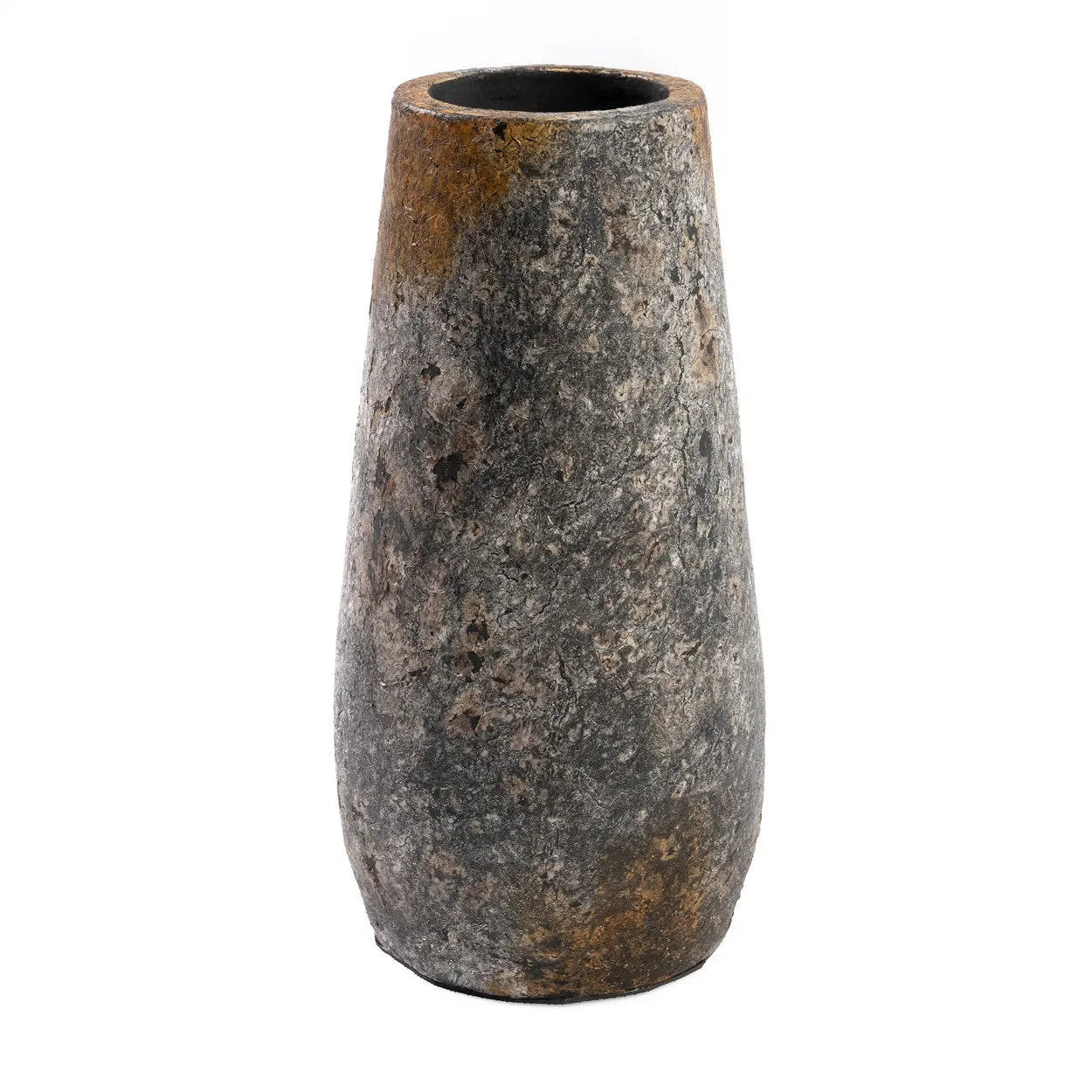 Vase en terre cuite gris antique 31 cm étroit décoratif