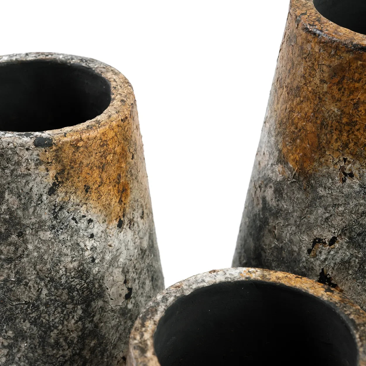 Vase en terre cuite gris antique 31 cm étroit décoratif avec vases en céramique rustique
