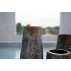 Vase en terre cuite gris antique effet minéral – H22 cm