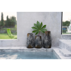 Vase en terre cuite gris antique effet minéral – H22 cm