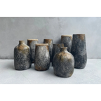 Vase en terre cuite gris antique effet minéral – H22 cm