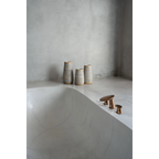 Vase en terre cuite gris avec treillis en rotin naturel – H31 cm