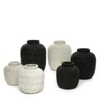 Vases décoratifs variés, Vase en terre cuite noir 18 cm motif contemporain