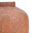 Vase en terre cuite texturée brun terracotta à col court, H40 cm