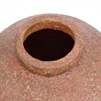 Vase en terre cuite texturée brun terracotta à col court, H40 cm