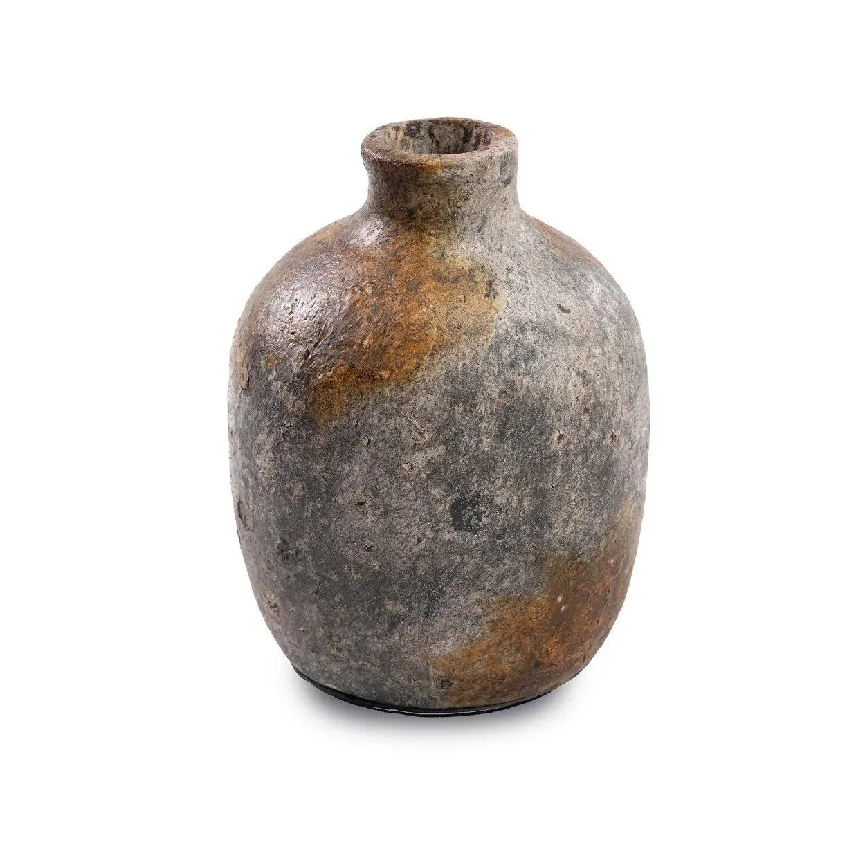 Vase en terre cuite texturée gris antique pour fleurs séchées H19 cm