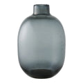 Vase en verre fumé gris effet bulles, corps arrondi H35 cm