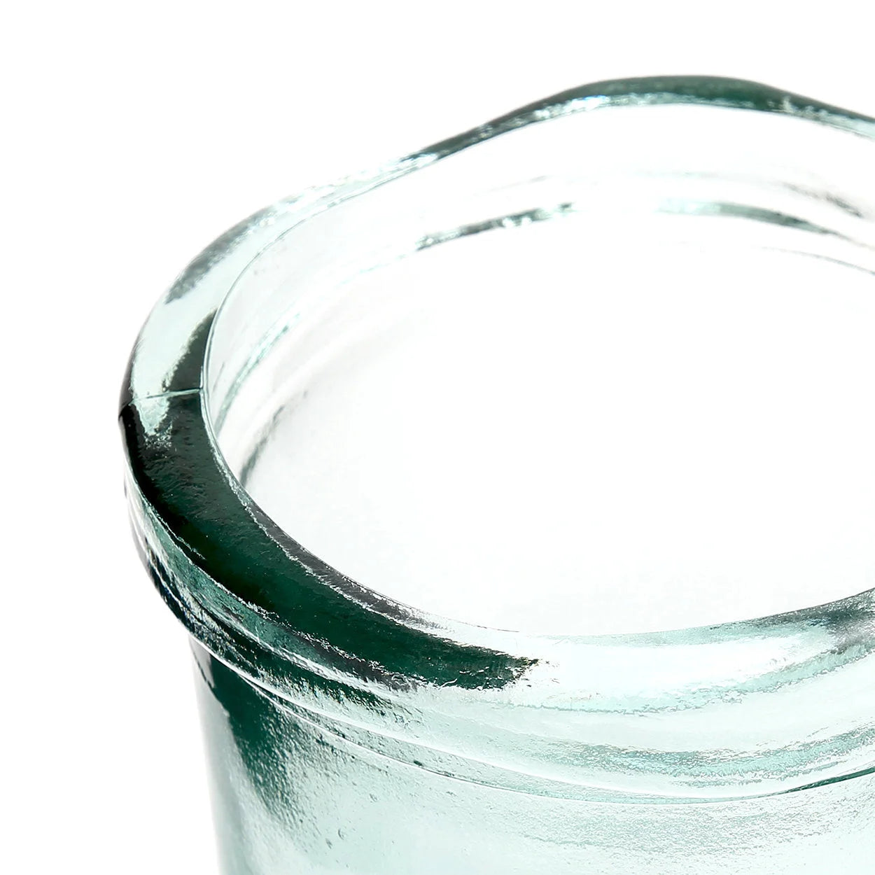 Vase en verre recyclé bleu 20 cm au design épuré