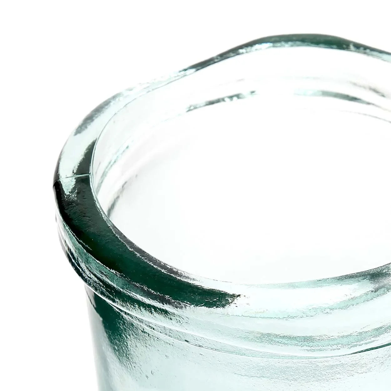 Rim en verre clair du vase en verre recyclé bleu 20 cm au design épuré
