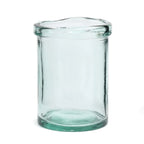 Vase en verre recyclé bleu transparent 20 cm au design épuré