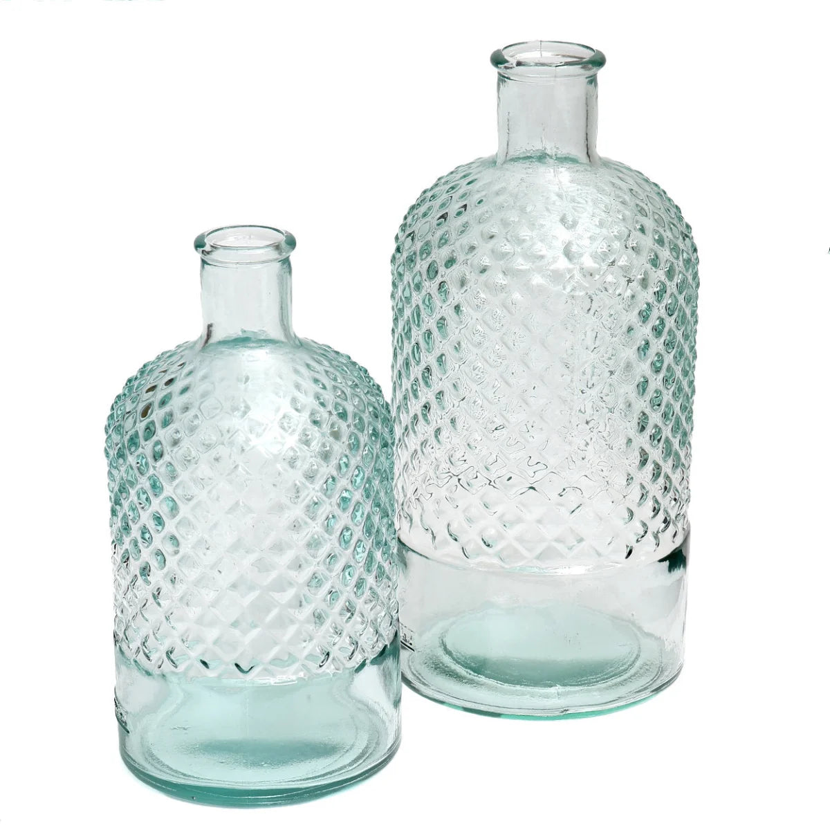 Vase en verre recyclé bleu 28 cm