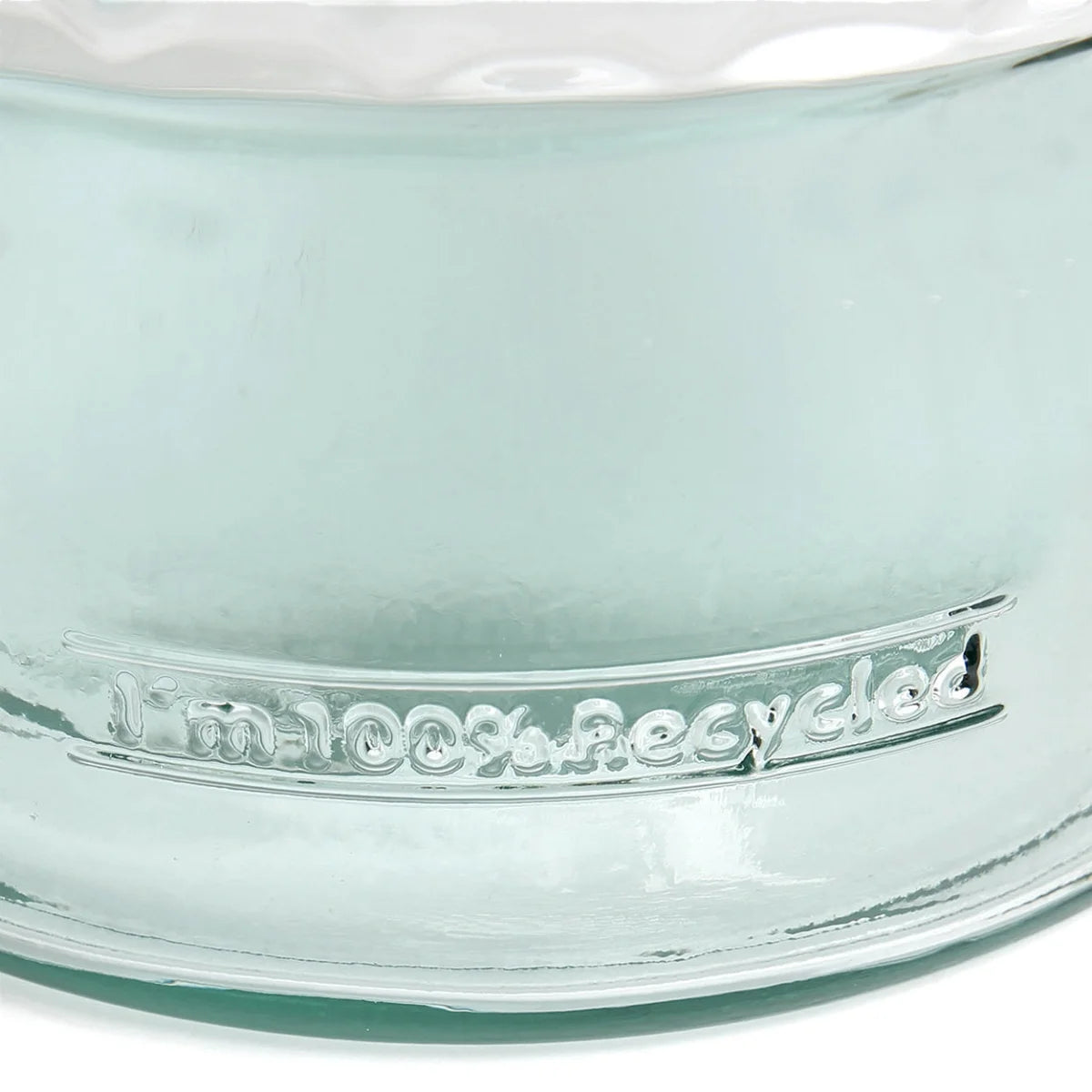 Vase en verre recyclé bleu 28 cm