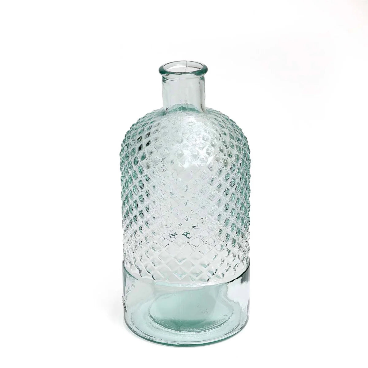 Vase en verre recyclé bleu 28 cm