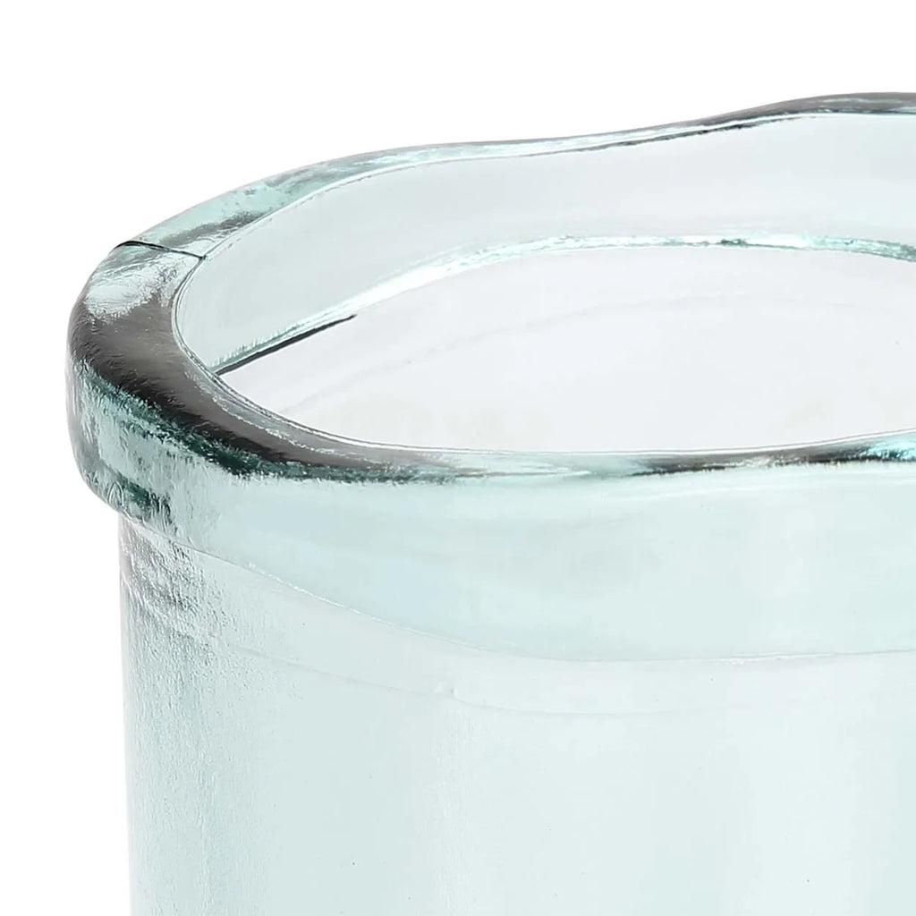 Rimen de bol en verre transparent pour Vase en verre recyclé bleu 36 cm