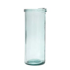 Vase en verre recyclé bleu 36 cm avec forme cylindrique épurée