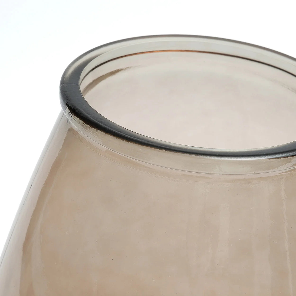 Vase en verre recyclé marron translucide forme ovale – H35,5 cm